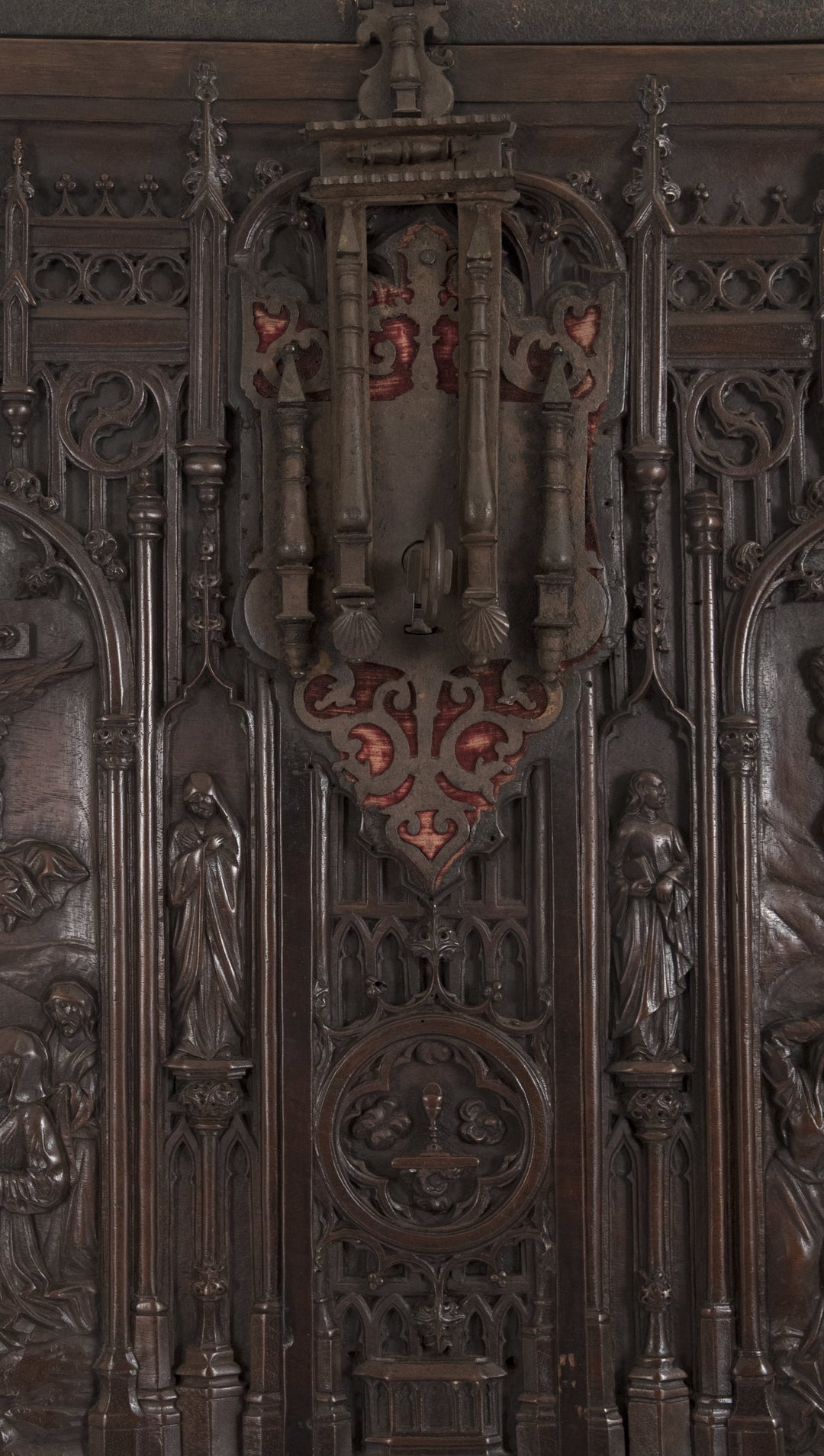16th Century Spanish Vargueño Cabinet with Limoges Enamel Drawer Fronts