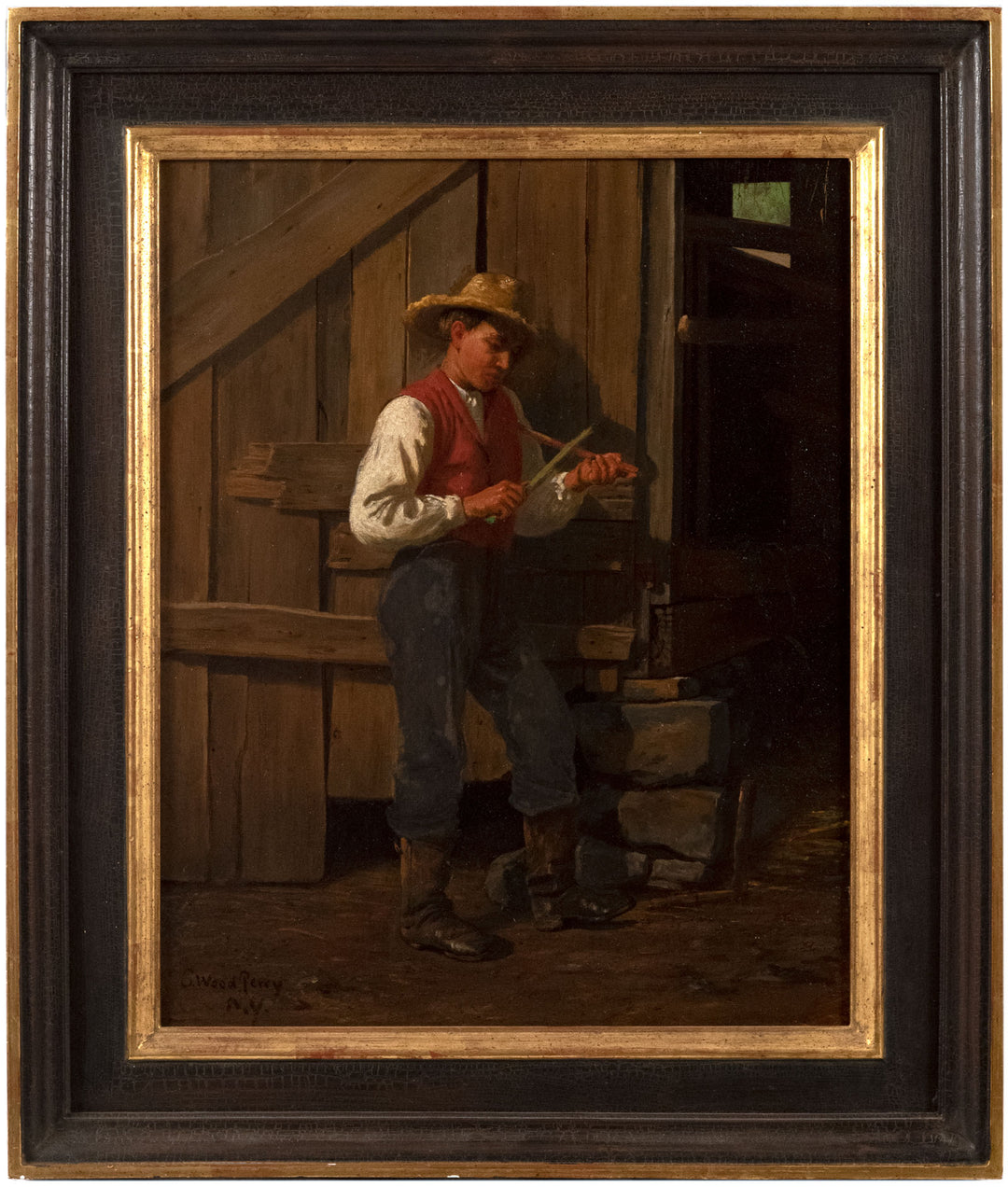 Whittling Gentleman by Enoch Wood Perry